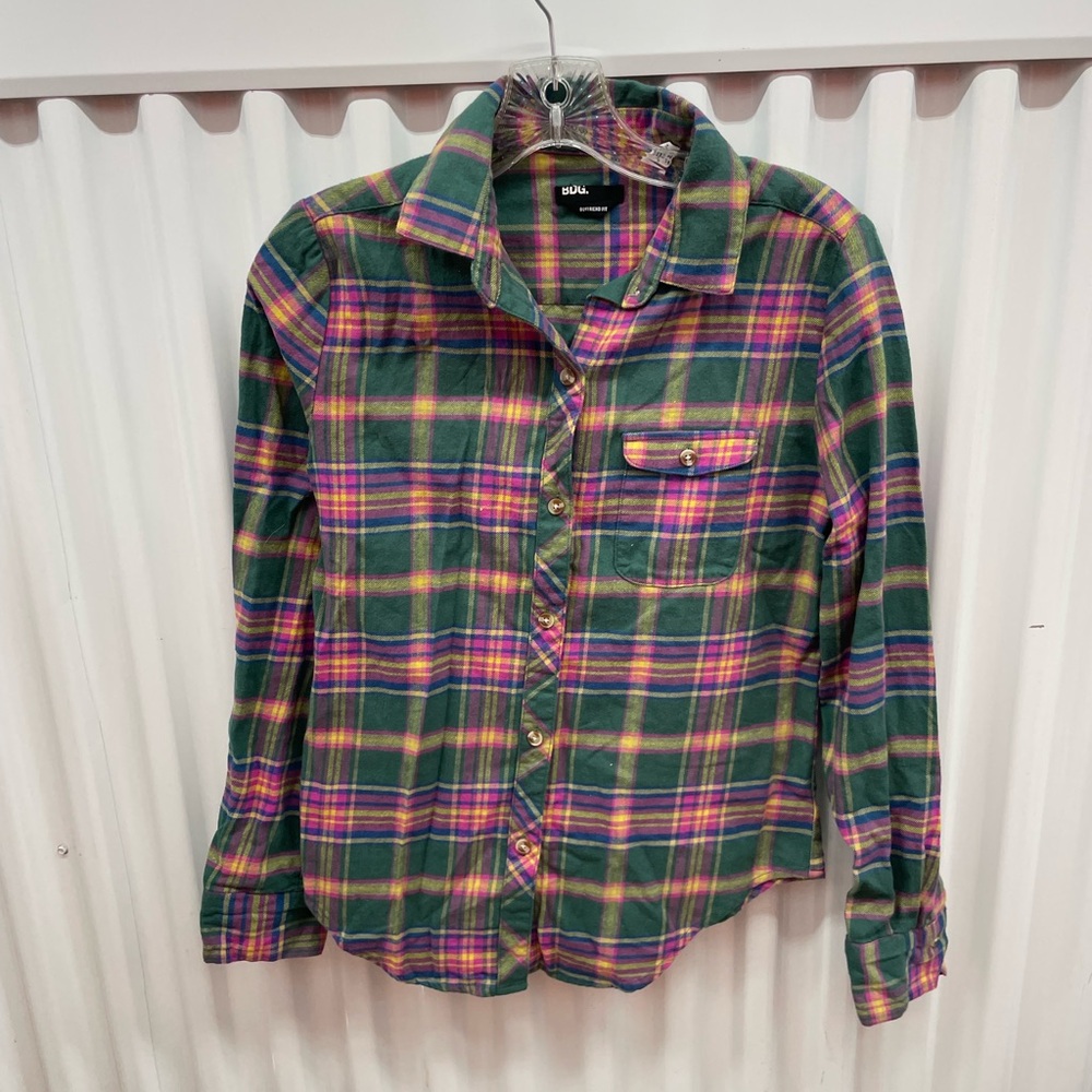 BDG Women’s Boyfriend Fit Plaid Top Size XS
